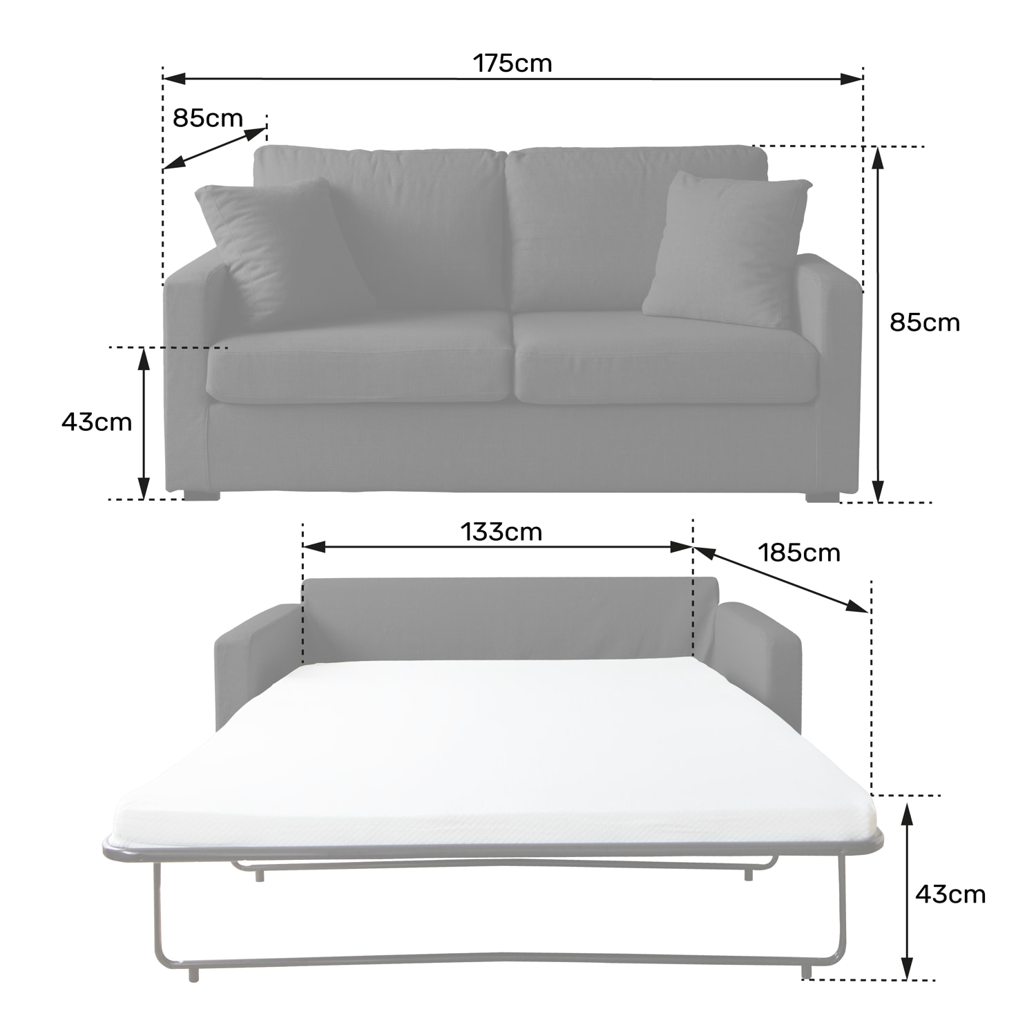 Canapé 3 places convertible vert BASTIEN