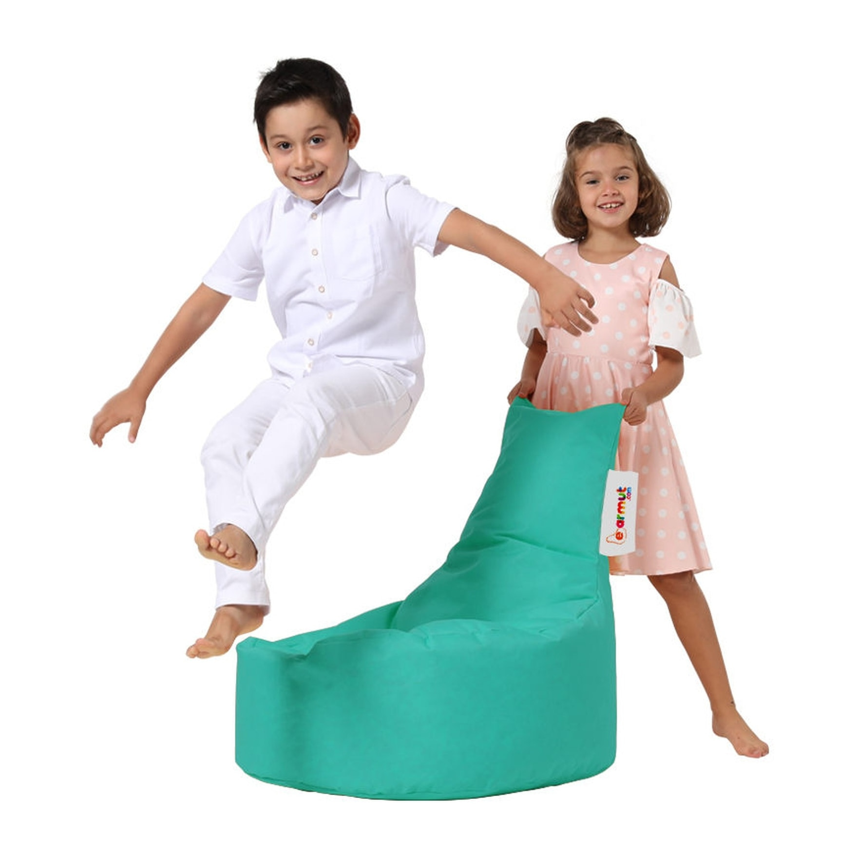 Sillón-puf turquesa