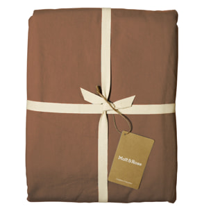 Set de 2 taies d'oreiller unies à volant, COTON LAVÉ