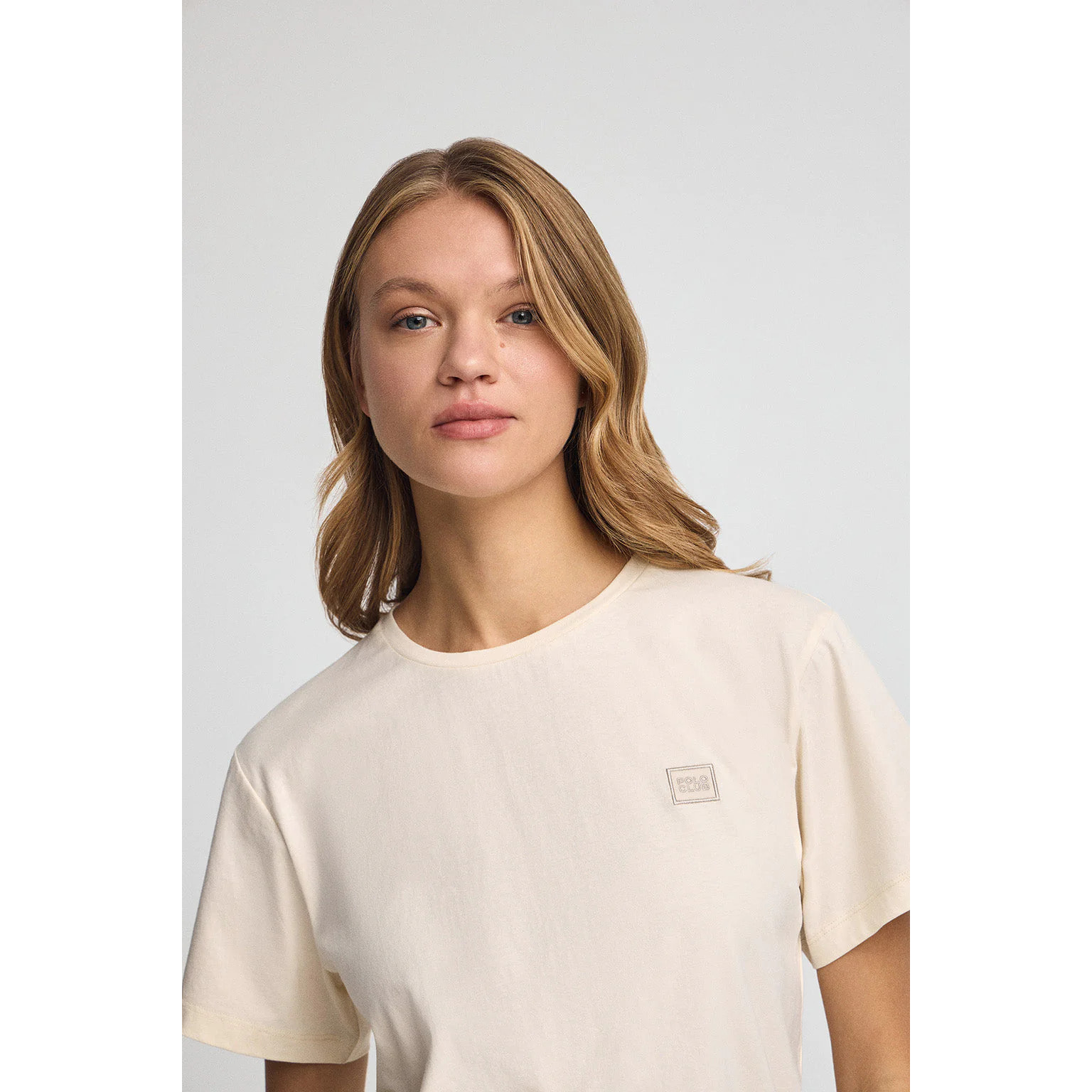 Maglietta ecrù dal fit dritto con toppa personalizzata Polo Club