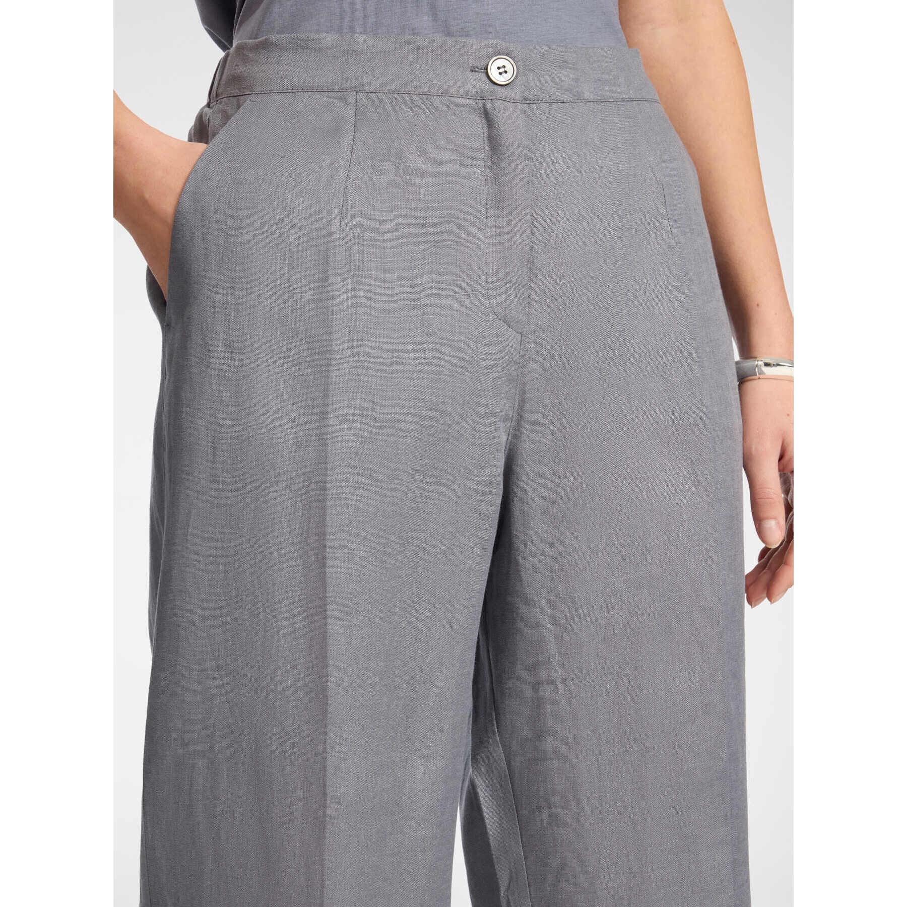 Elena Mirò - Pantaloni in lino - Grigio