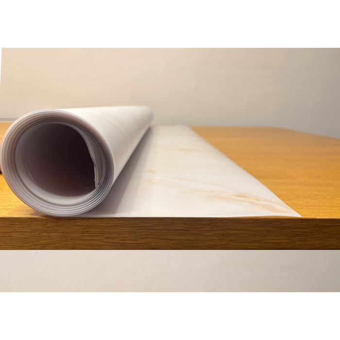 Tovaglia Antimacchia Plastificata Idrorepellente Rotolo Tasgliabile PVC Proteggi Tavolo Crystal Marmo D10 1,55mm