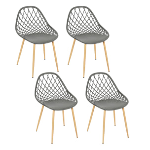 Chaise Exterieur Malaga Gris - Lot De 4
