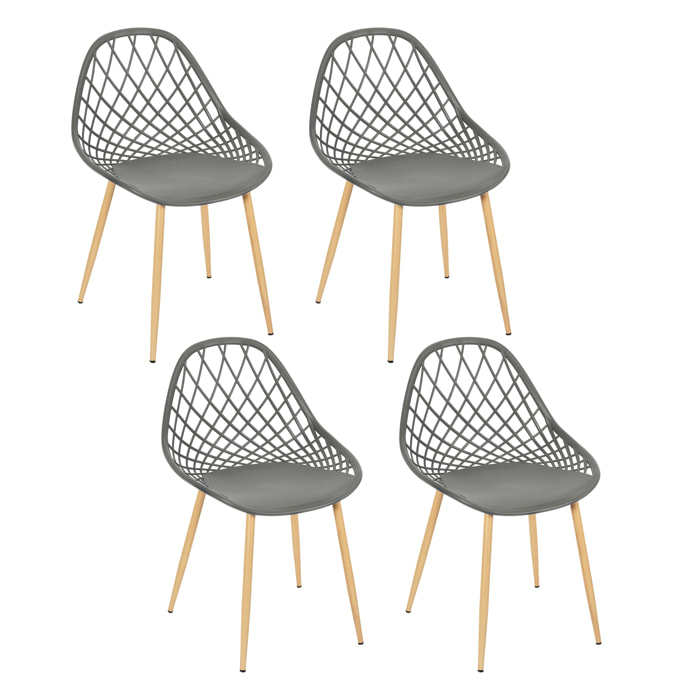 Chaise Exterieur Malaga Gris - Lot De 4