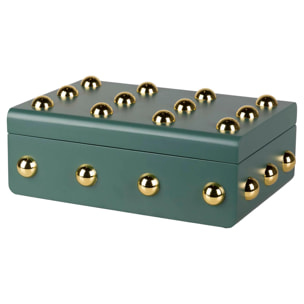 Caja Mdf Zinc Tachuela Verde 32x22x12 Cm