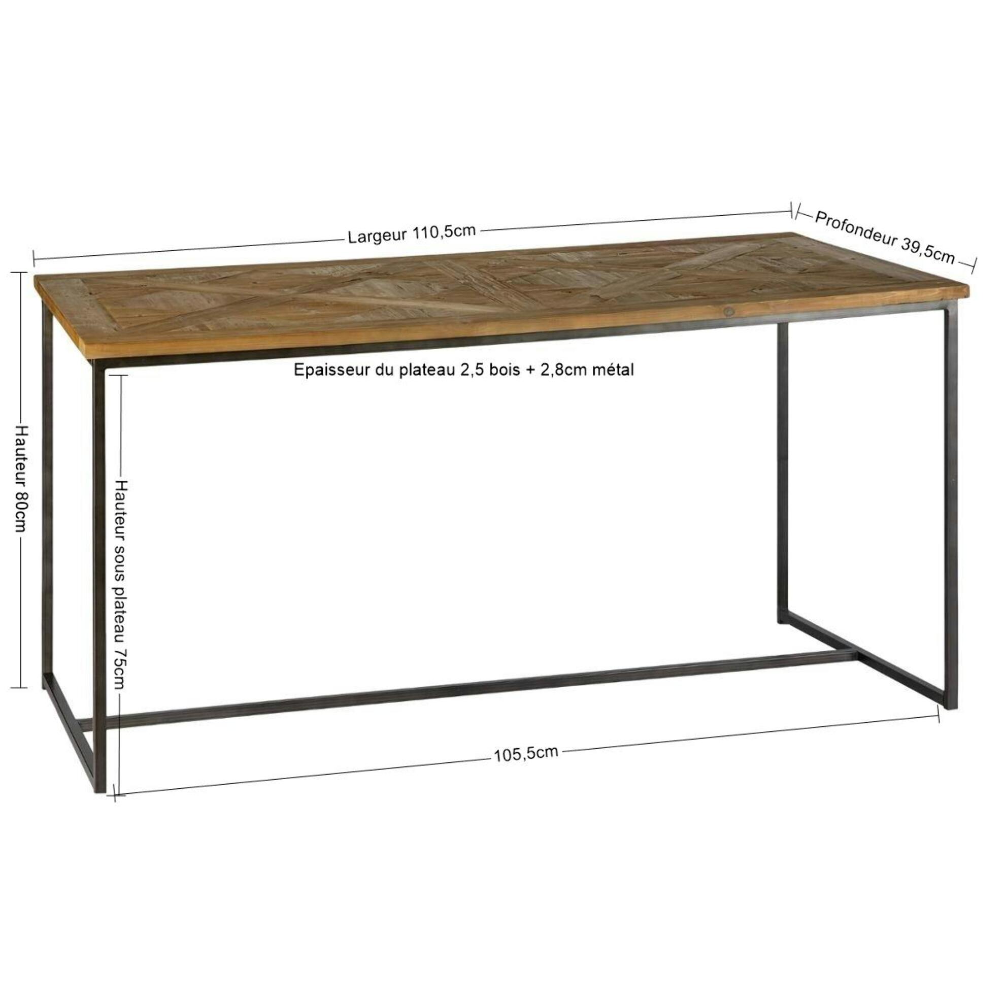 Console marqueterie 110 cm VARSOVIE