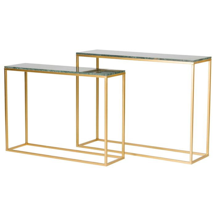 Set 2 Consolas Metal Marmol 100x30x75 91x26x66cm