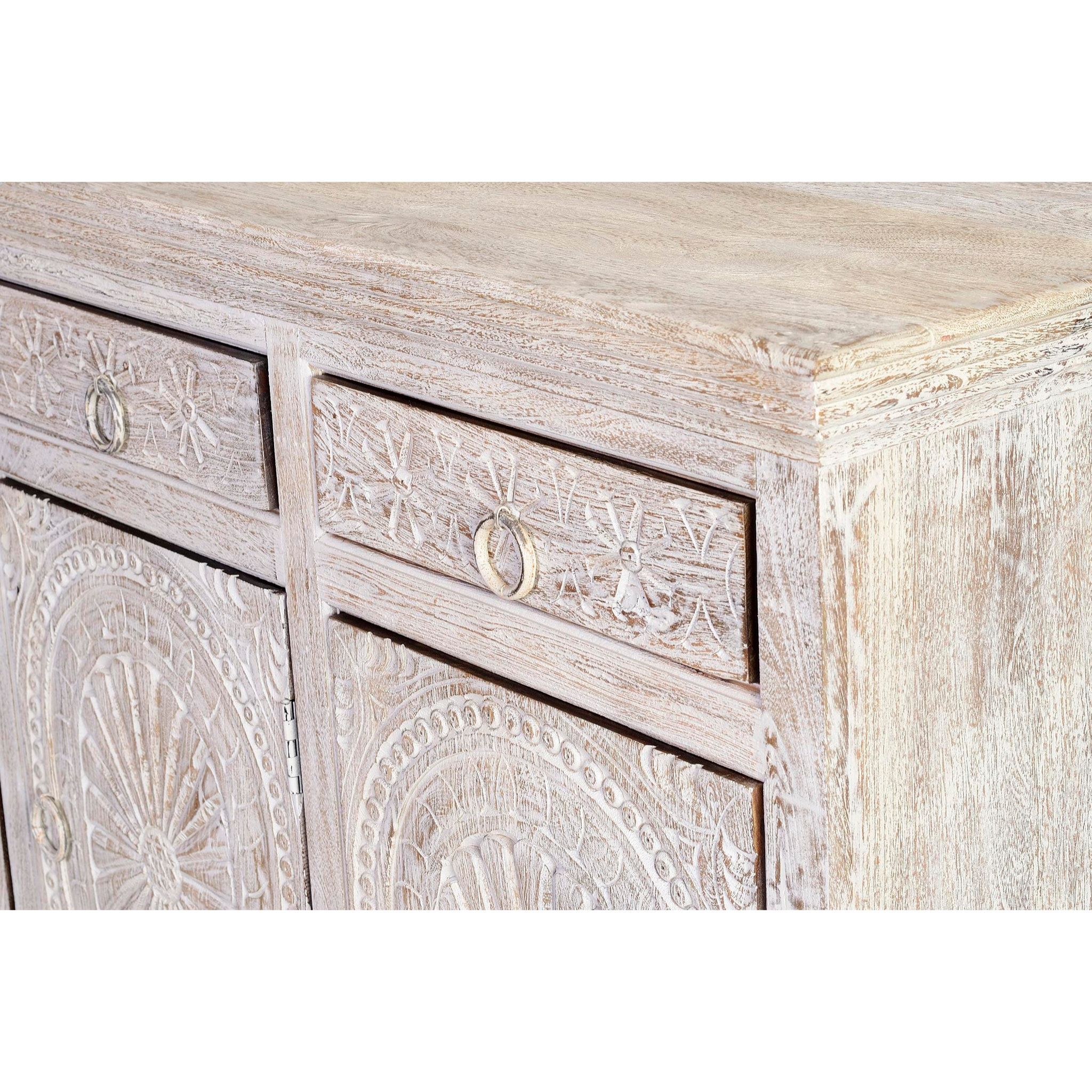 Aparador de Madera de Mango Estilo Mediterráneo Moderno
