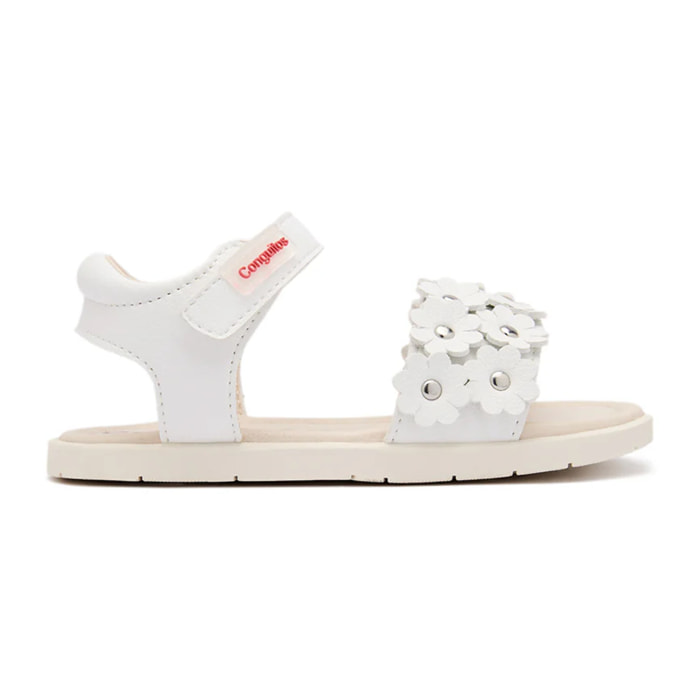 Sandalias Abiertas de Niña Respetuosas Goflex en Blanco