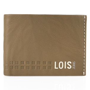 Cartera Hombre Piel Lois Temple Kaki-Cuero