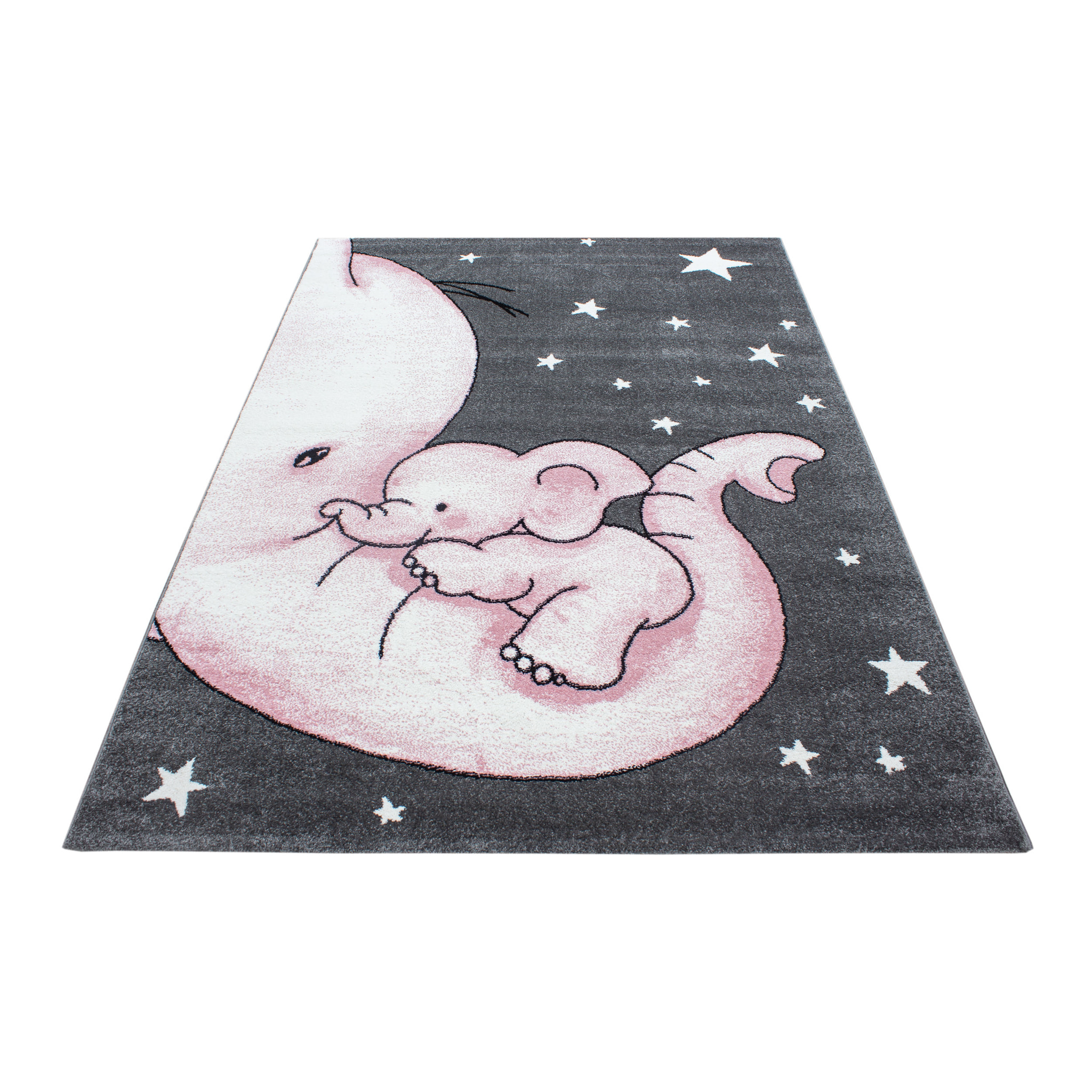 KIDS - Tapis enfant à motif elephant rose - KID0560ROS