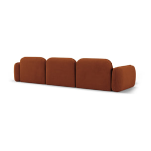 Canapé d'angle gauche modulable "Lucien" 4 places en velours terracotta