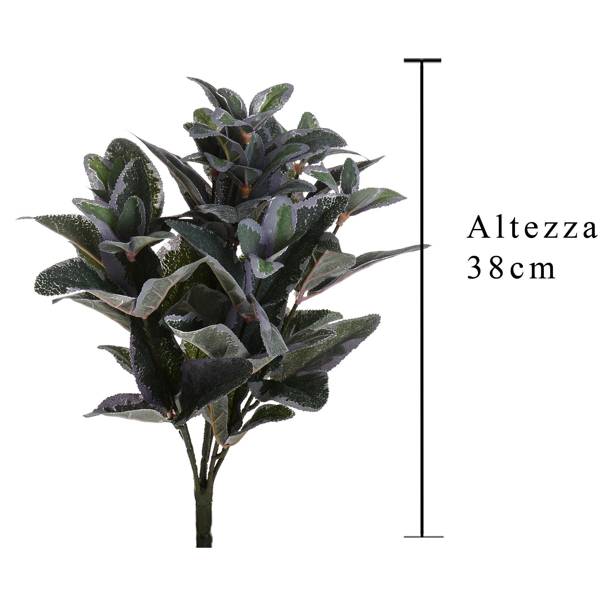 Salvia A 6 Diramazioni. Altezza 38 Cm - Pezzi 6 - 25X38X25cm - Colore: Verde - Bianchi Dino - Piante Artificiali