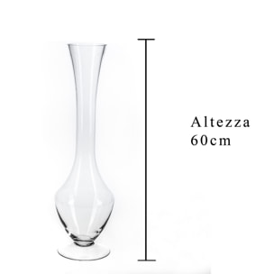 Vaso In Vetro. Altezza 60 Cm - Pezzi 1 - 17,5X60X17,5cm - Colore: Incolore - Bianchi Dino - Vasi E Cont. Vetro, Alzate