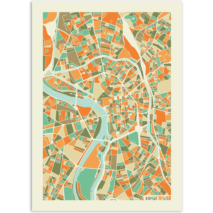 Affiche - Toulouse map - Muzungu