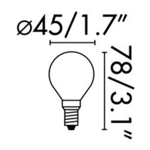 Ampoule G45 E14 LED 2W A FILAMENT AMBRE 2200K