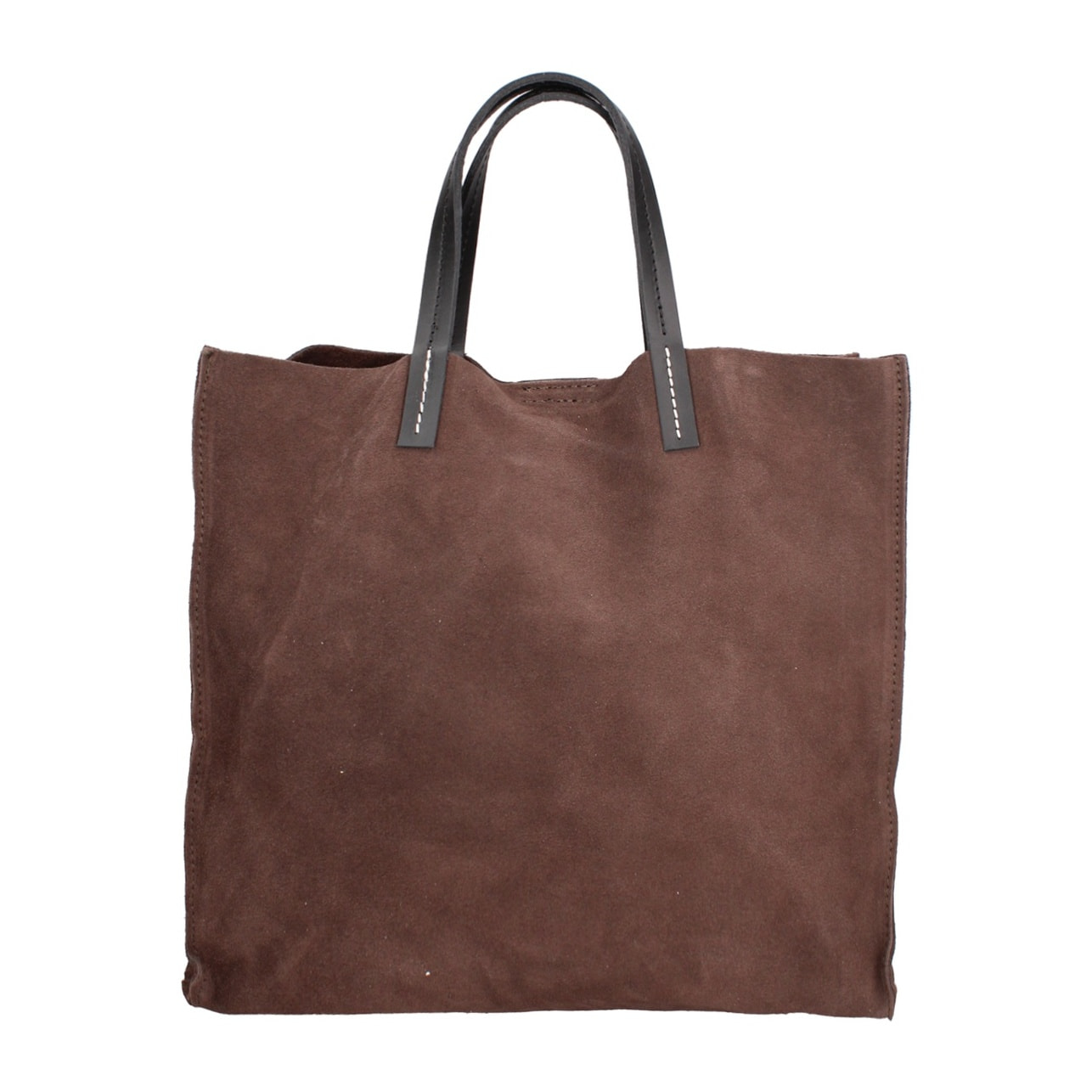 Borsa a mano da donna Made in Italy - Modello Novara Lux - Pelle Scamosciata - 34.5 x 32.0 x 17.0 cm