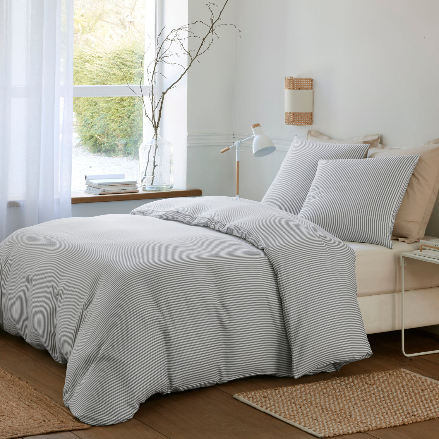 Parure housse de couette imprimé 100% gaze de coton - laya