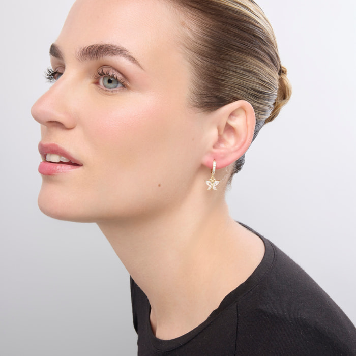 Pendientes acabado oro amarillo de 18k y Circonita Brillante