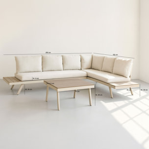 Salon de jardin 6 places en aluminium beige  CALVI