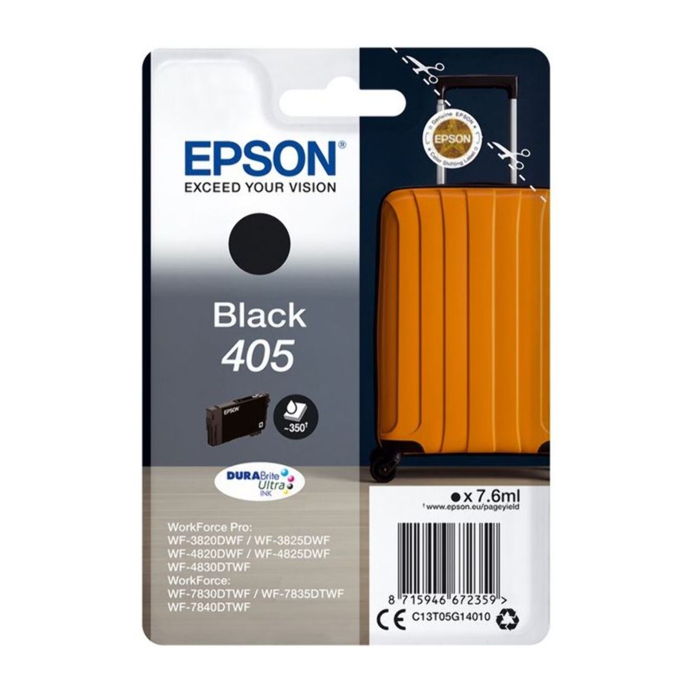 Cartouche d'encre EPSON Originale 405 Noire Standard - C13T05B14010