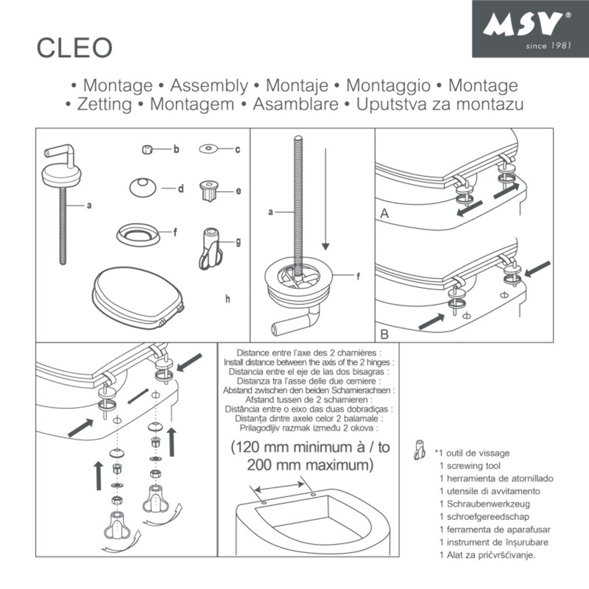 Abattant wc MDF CLEO Rose Poudré - Charnières Inox MSV