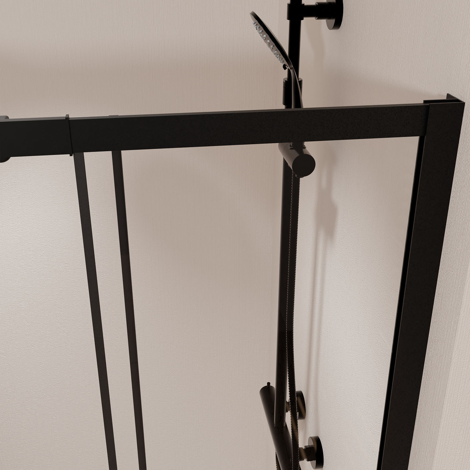 Ensemble portes de douche coulissantes extensibles Noir 80/90x185cm - BLACK SLIDE 80-90