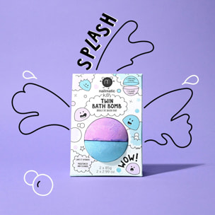 Twin Bath Bomb - Duo Boule de Bain Sécable - Bleu & Violet 170 g
