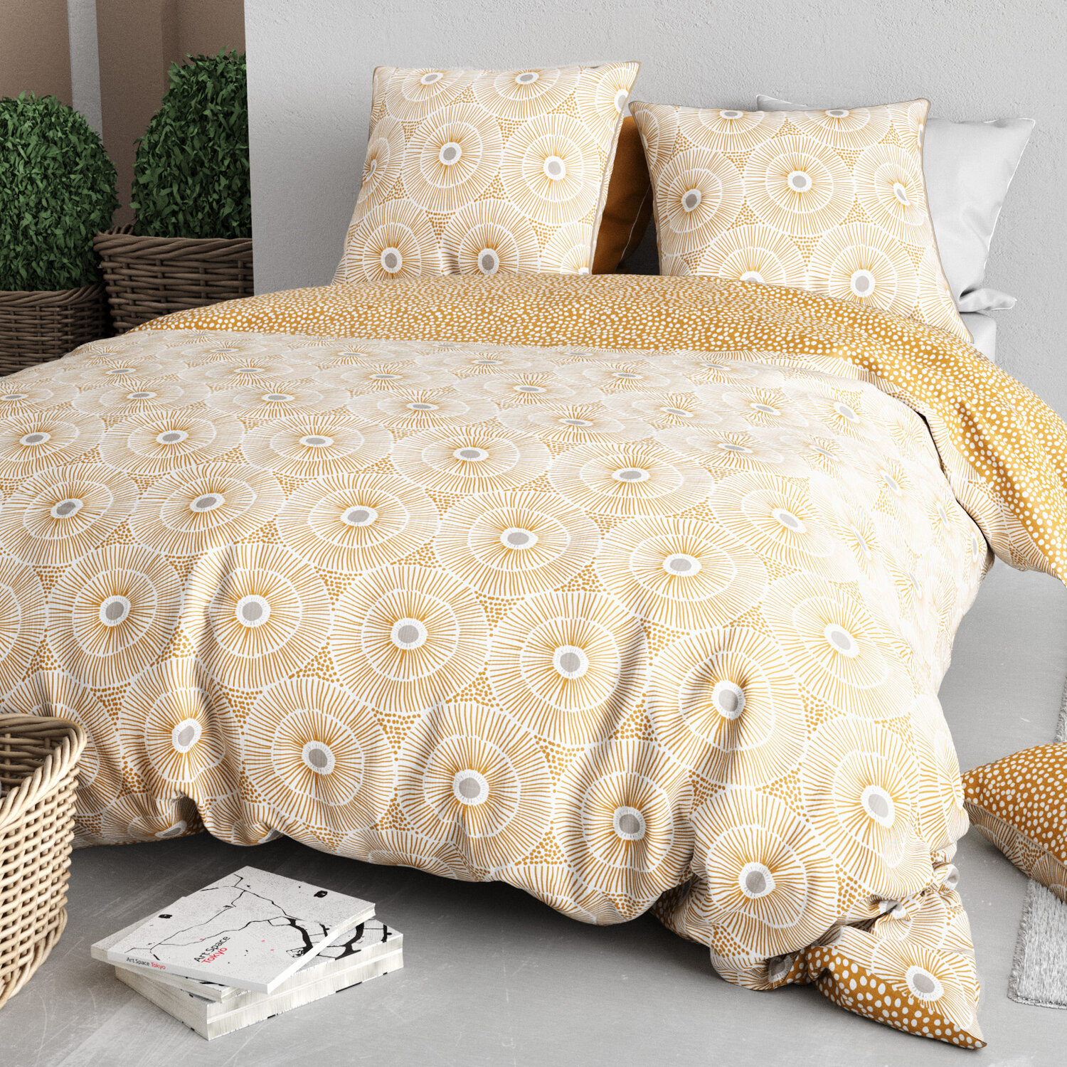 Parure housse de couette 3pcs 100% coton 57 fils orion