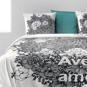 Parure Housse De Couette 3pcs 100% coton Bio 47fils Avec Amour