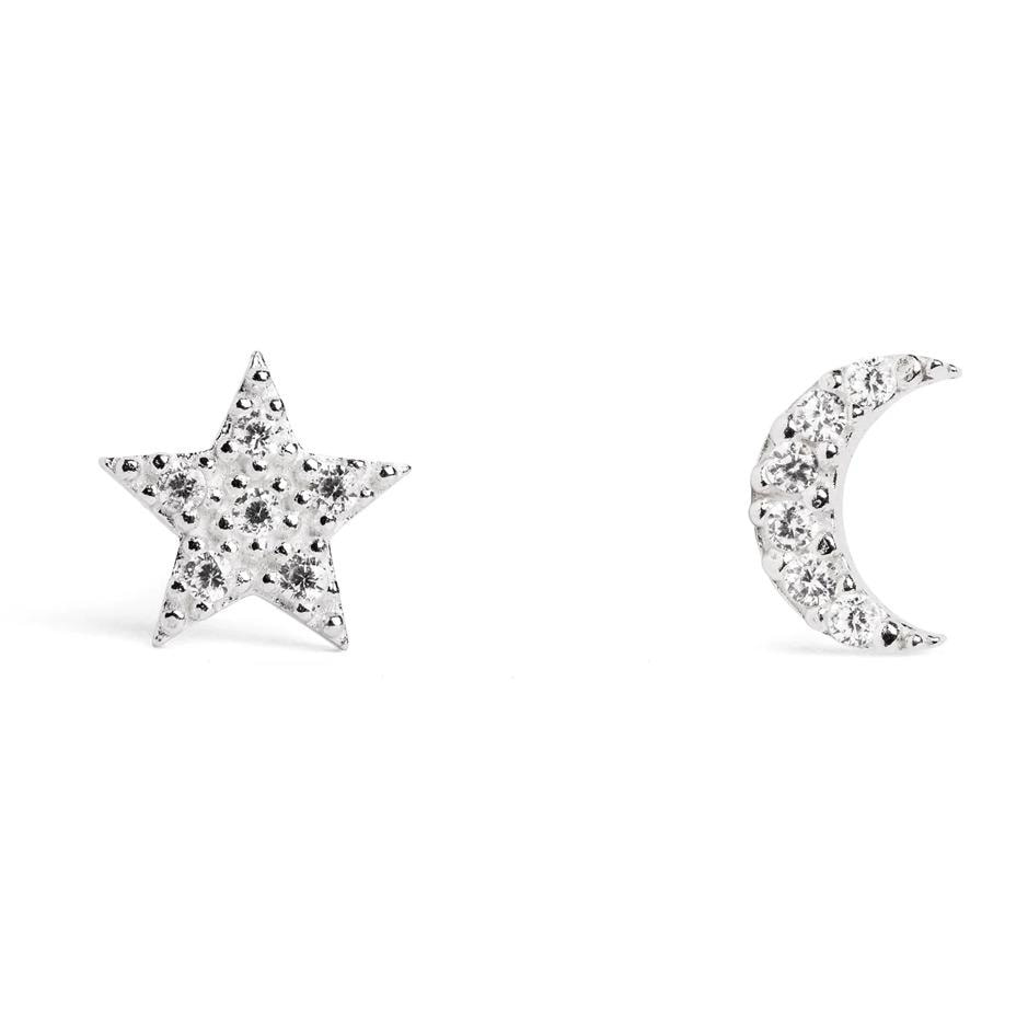 Pendientes Moon & Star Plata