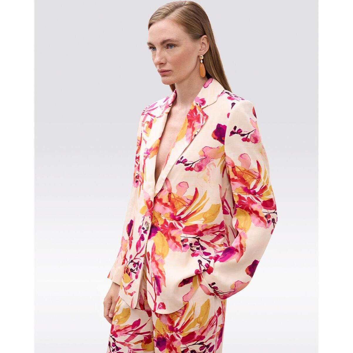 Blazer americano con motivo fluido e taglio dritto