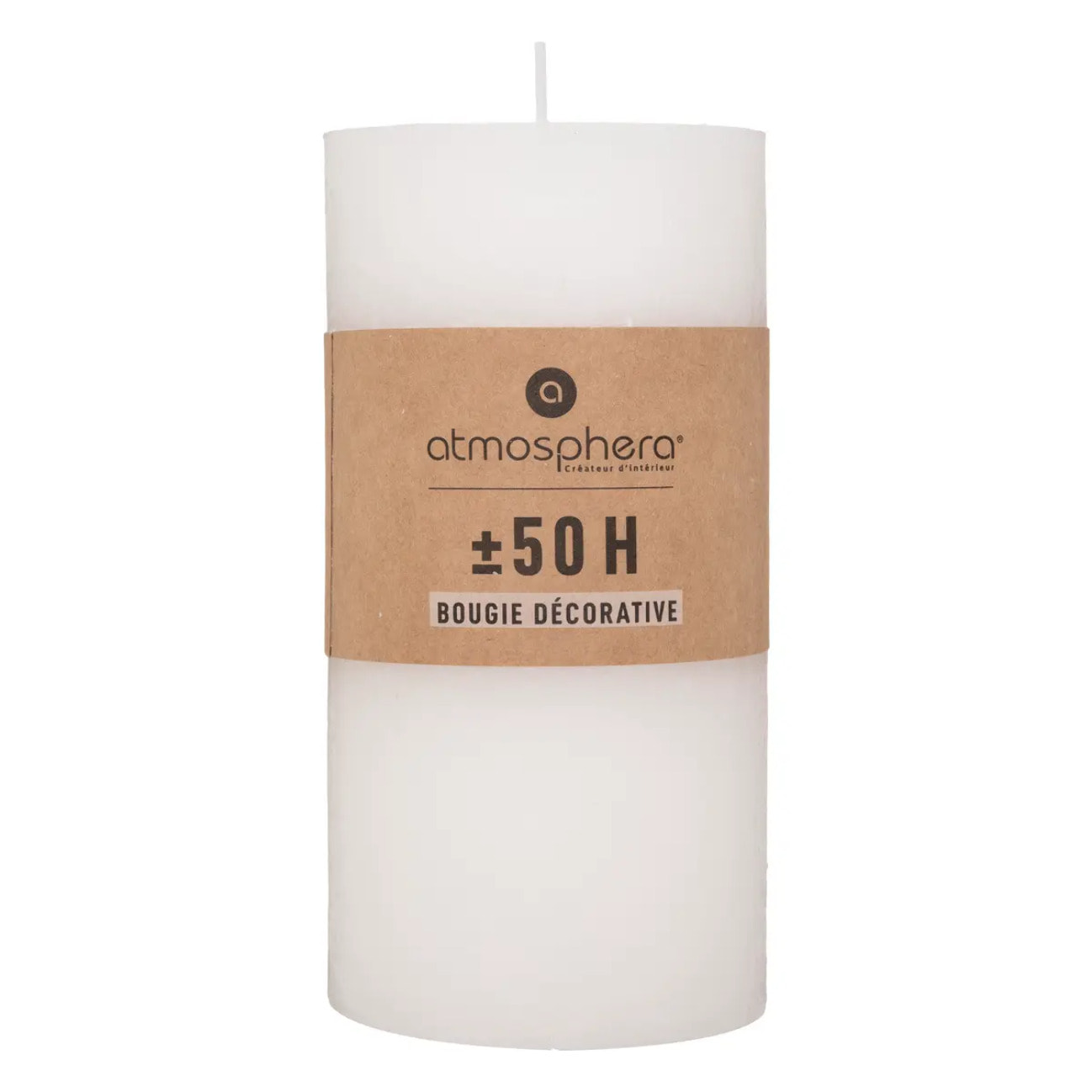 Bougie rustique "Olia" blanc 445g