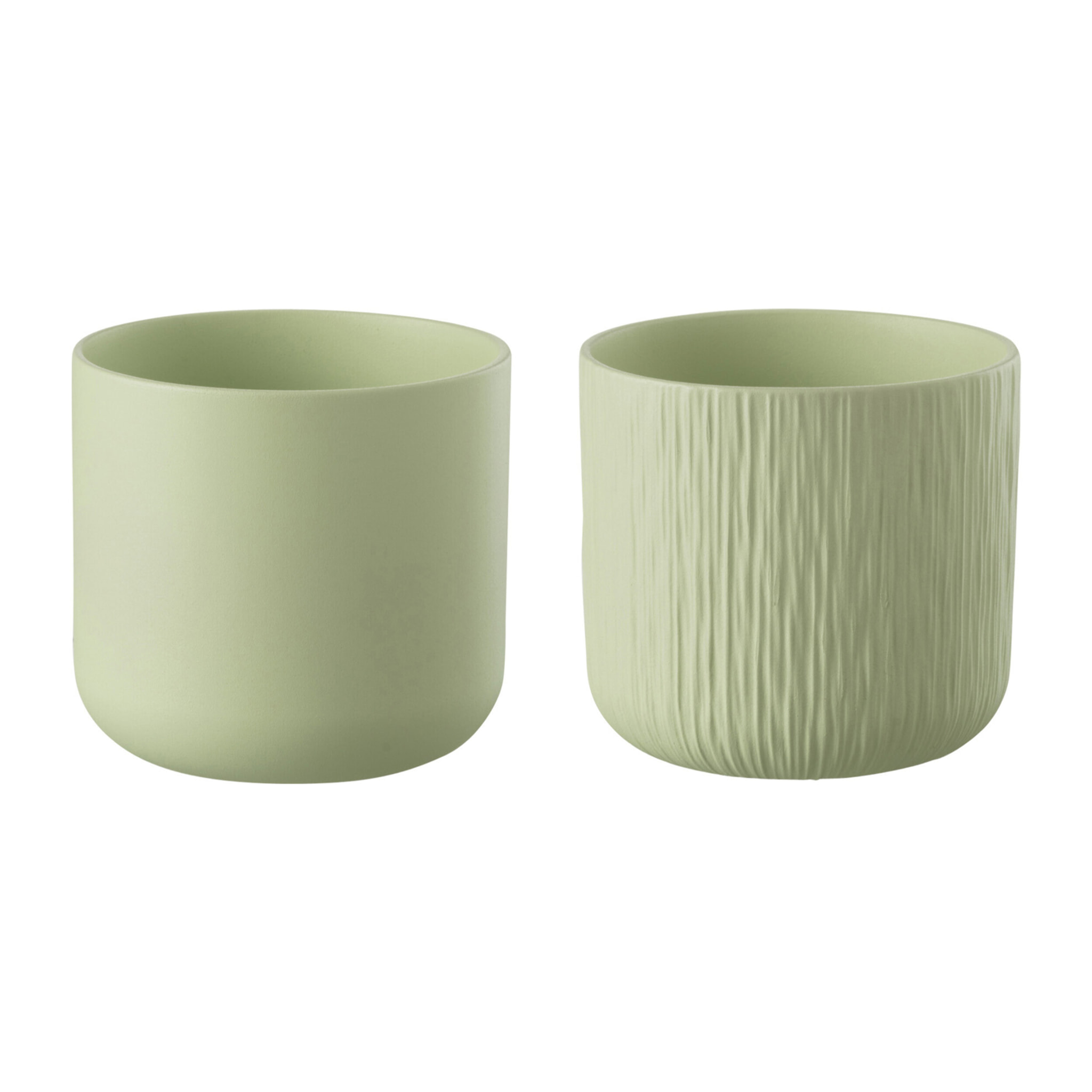 J-Line cache-pot Gen - céramique - pistache - small - 2 pièces - Ø 13.5 cm