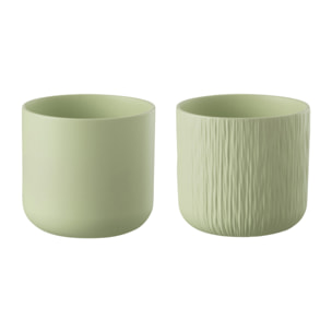 J-Line cache-pot Gen - céramique - pistache - small - 2 pièces - Ø 13.5 cm
