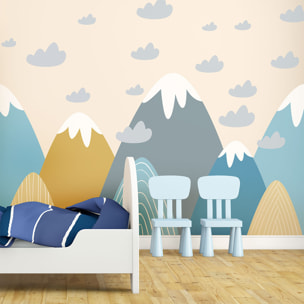 Stickers muraux enfants - Décoration chambre bébé - Autocollant Sticker mural géant enfant montagnes scandinaves BLANKA