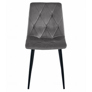 Set Sala da Pranzo Libra con Tavolo Craft e 4 Sedie in Velluto Grigio