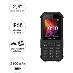 Téléphone portable LOGICOM Xtrem Noir 4G