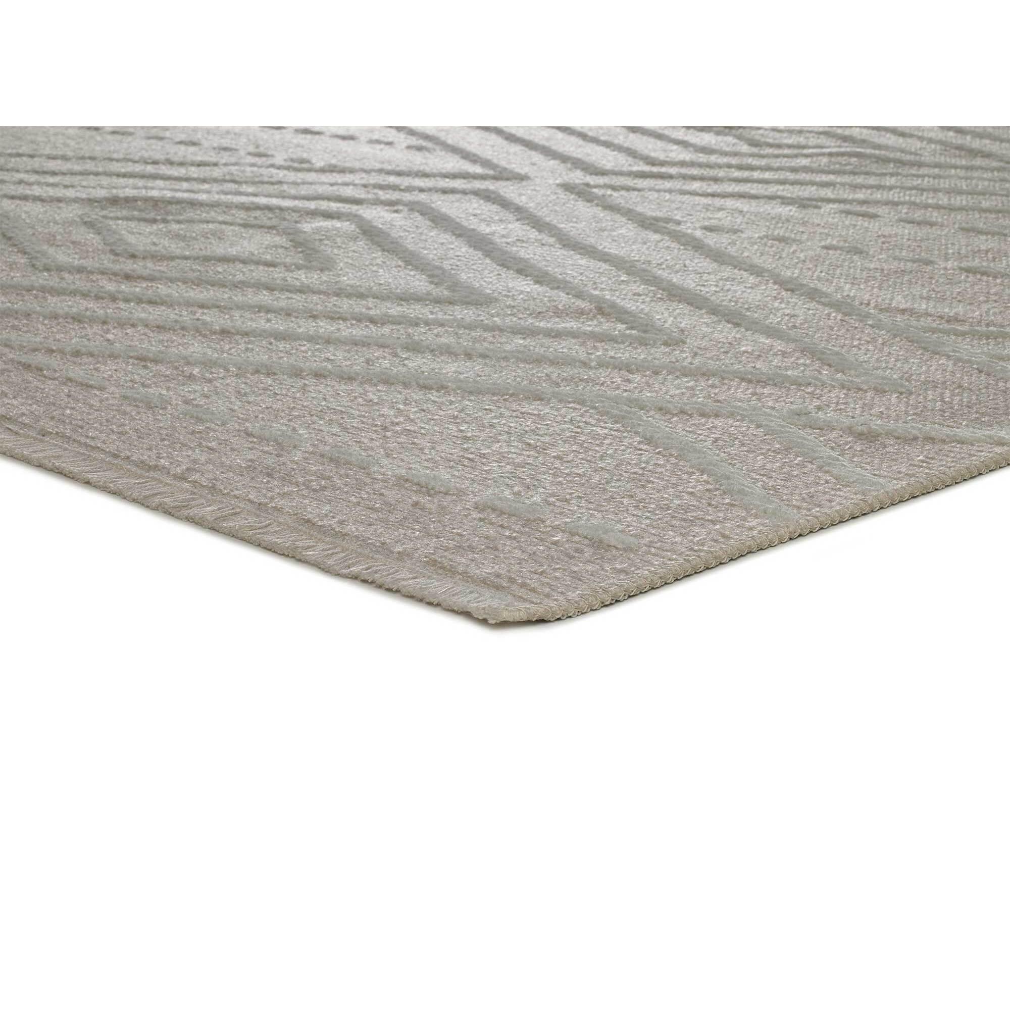 LUX Alfombra geométrica en estilo étnico en color blanco, varias medidas disponibles.