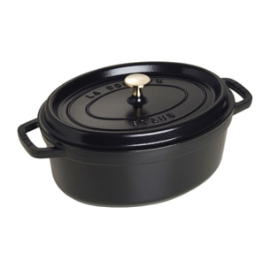 Cocotte en Fonte, Ovale, Ø 29 cm, 1 L, Noir Mat