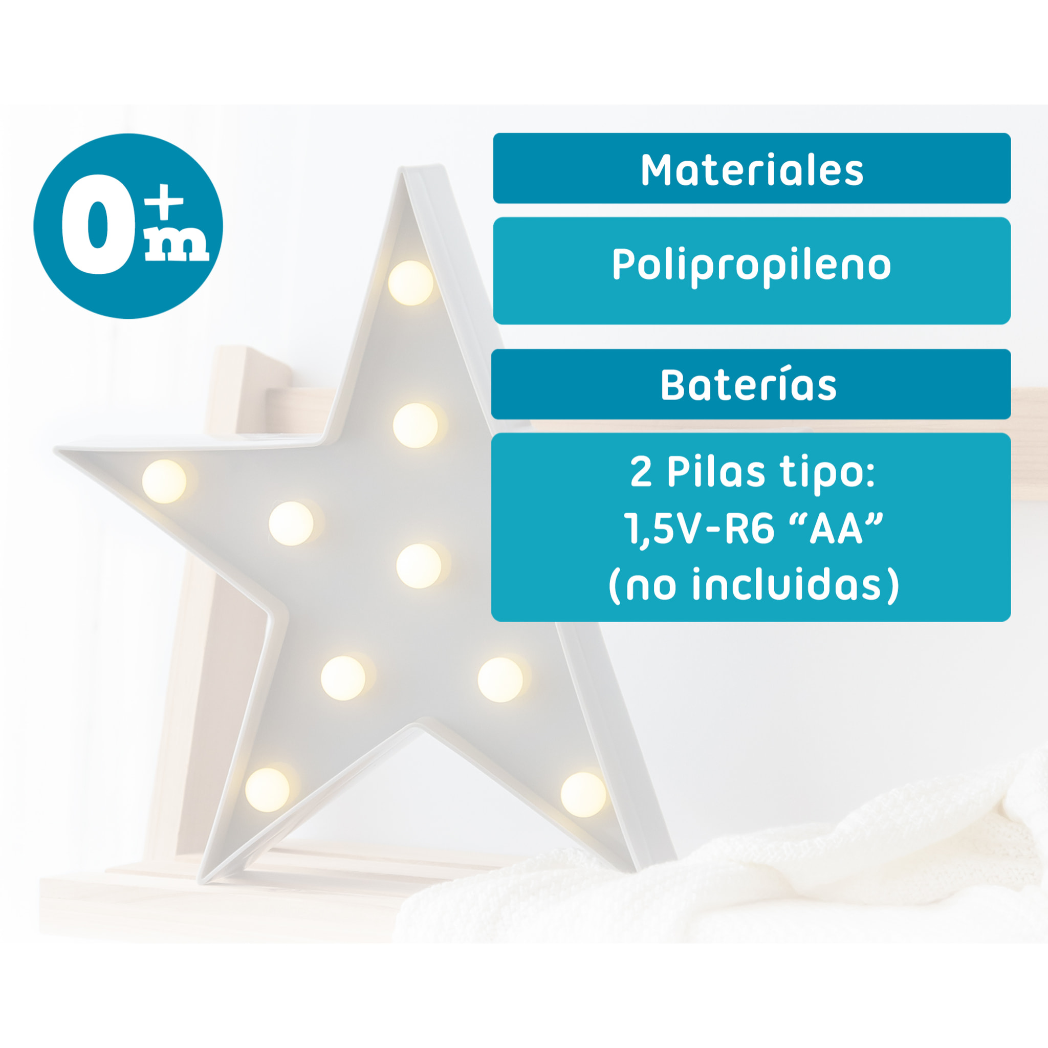 LÁMPARA ESTRELLA GRIS LED