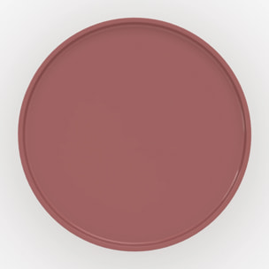 Table d'appoint laquée rouge framboise en MDF, D50 cm - Nora