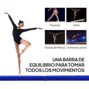 Barra de Equilibrio Gimnasia Plegable 210 cm Barra de Gimnasia Artística Viga de Equilibrio para Niños Principiantes y Gimnastas Profesionales para Entrenamiento en Casa Azul