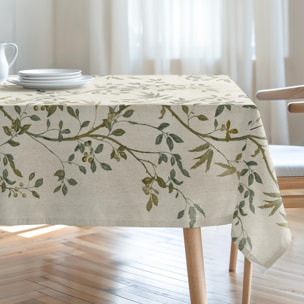 Nappe imprimée anti-tâches ZARZA VERT