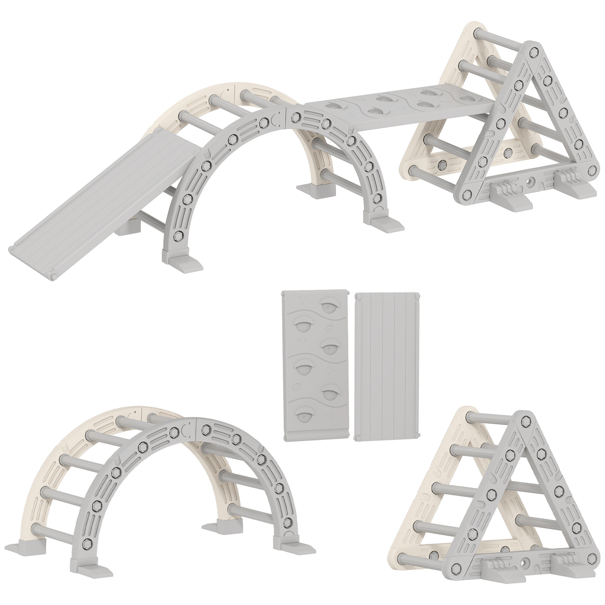 Triangle escalade enfant arc d'escalade rampe double-face pour grimper glisser chaise à bascule HDPE gris