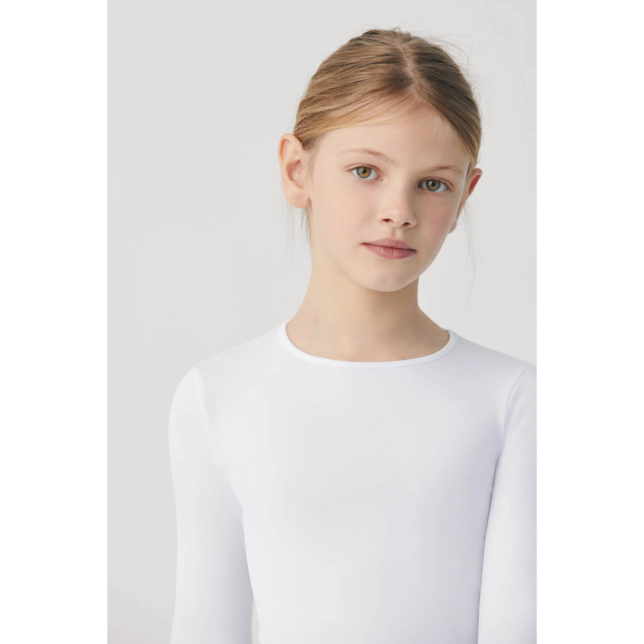 Maglietta termica bianca a maniche lunghe per bambini