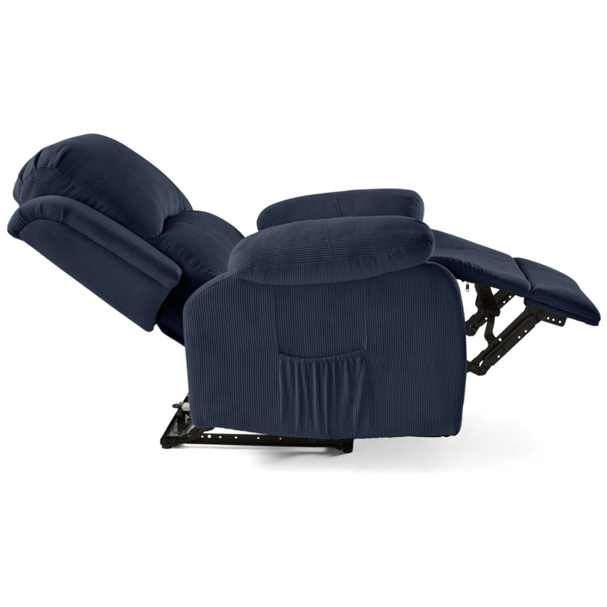 Armand - fauteuil relax électrique en velours côtelé - Bleu marine