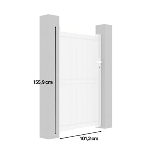 Portillon aluminium "Lola" - 101.2 x 155.9 cm - Blanc