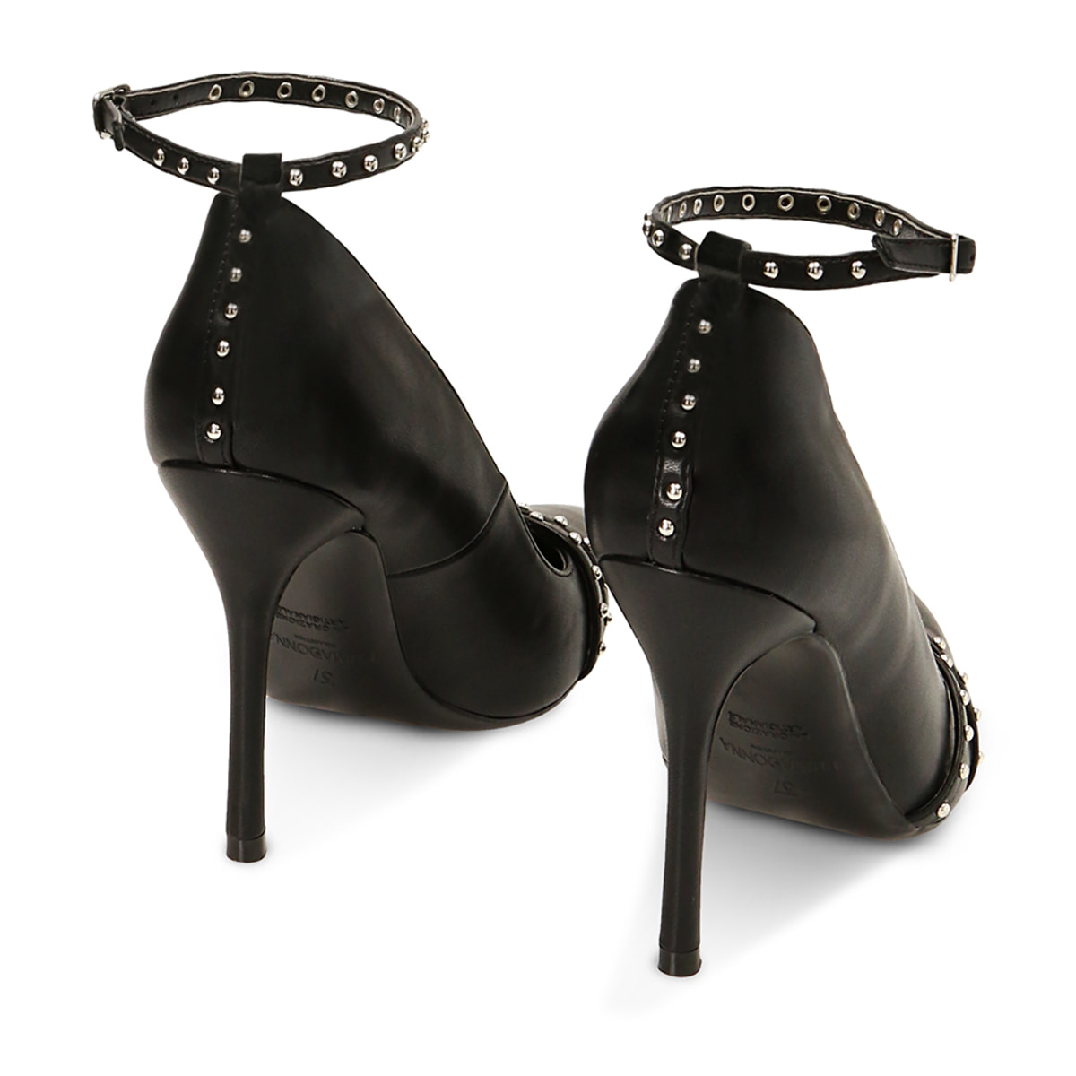 Décolleté nere micro borchie, tacco 10,5 cm