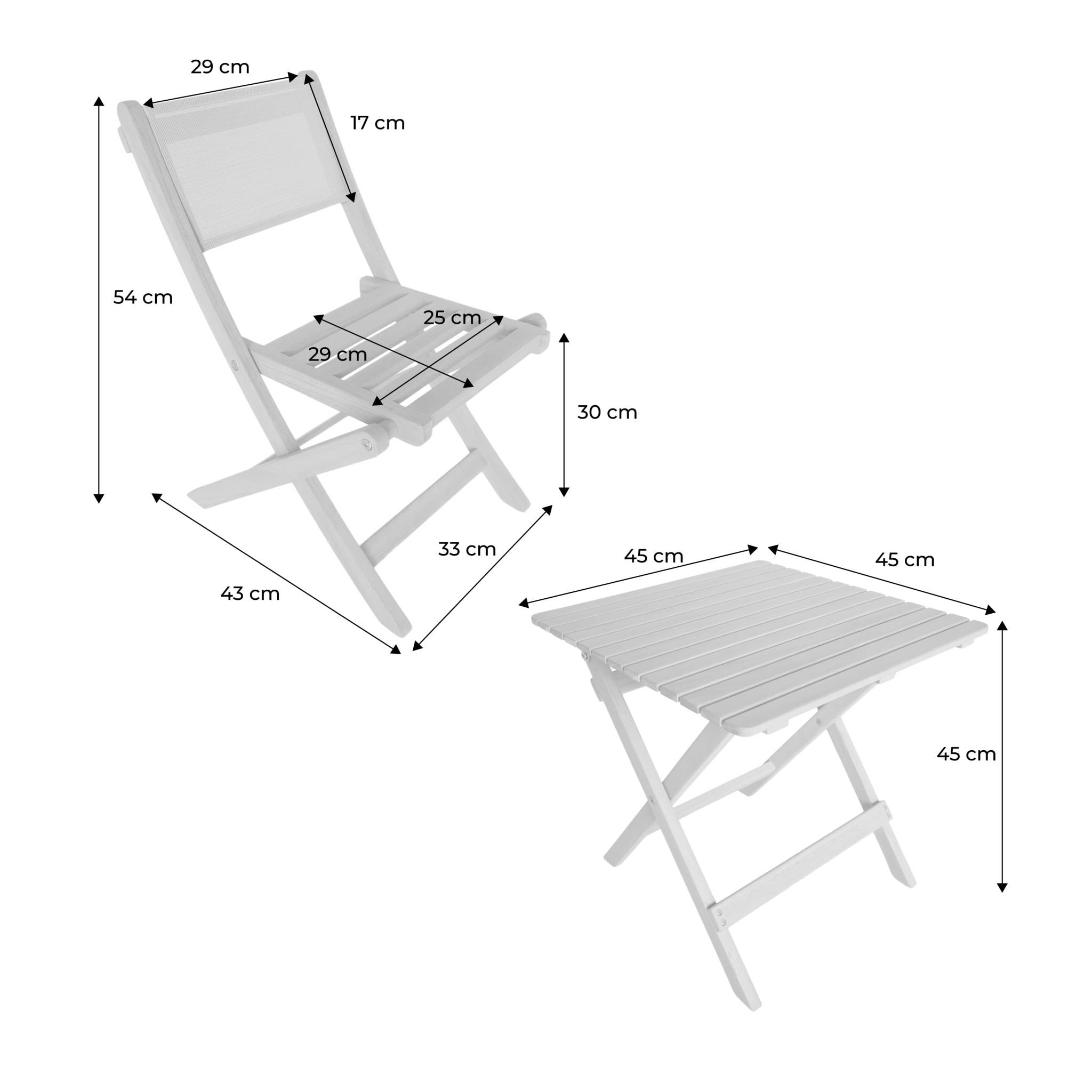 Table de jardin bistrot enfant bois d'acacia + 2 assises ELISE